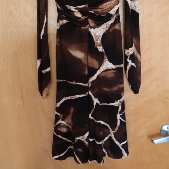 Roberto Cavalli for Neiman Marcus $1800 dress in brown/cream animal print ITALY - Picture 5 of 16